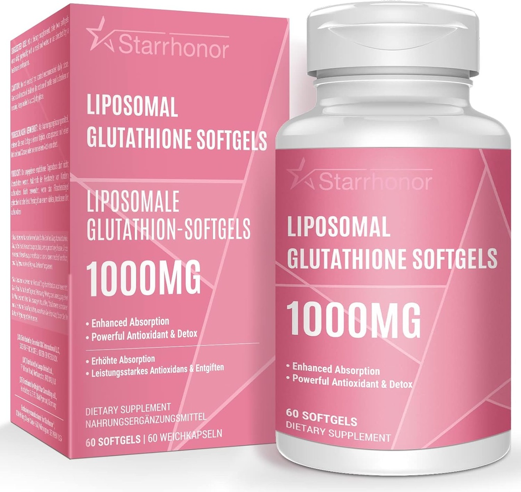 Liposomal Glutathione Softgels 1500MG, Vitamin C, Better Abors, Non-GMO Sağlıklı Atı için Güçlü Antioksit, Detox, Immune Health, 60 Softgels