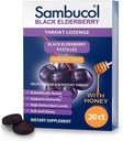 Sambucol Black Elderberry Throat Lozenge - Sambucus Elderberry Lozenges With Vitamin C, çinko & Honey, Helps Soothe a Shany Throat, High Antioksis, Gluten-Free - 20 Count