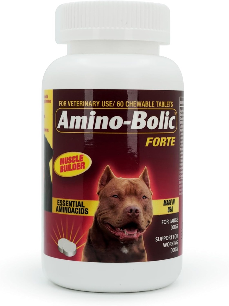 Nitro-Bolic Forte Nutritional Supplement for Working Dogs by Interfarma Corp | Muscle growth Supplement for Köpekler | Soy Protein, & Essential replicaids | Beacon Flavor | 60 Chewable Tabletler. (1)