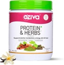 OZIVA protein & Herbs for Women | 1.1 Lbs (500 gm) Multivitaminler, Curcumin, Shatavari, Tulsi for I improve Metabolism, Hormonal Balance & Skin, Saç Sağlığı, Vanilla Almond (1.1 lb)