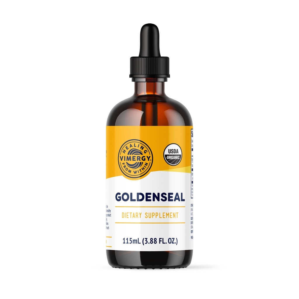 Vimergy USDA Organic Goldenseal Supplement – 57 2mL (2 Droppers or 48-54 Drops) Servings (200mg Extract Per Serving). Vegan, Alcohol-Free Golden Seal herb Drops Great for Tea (115 mL)