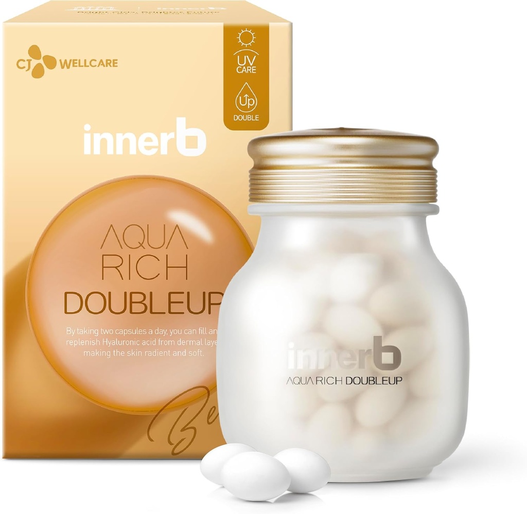 CJwellcare Aquarich 500mg 56capsule for 4week Aqua Rich Double Up (28 Servings, 4 Weeks) - Premium Korean Skincare Supplement for Inner Hydration