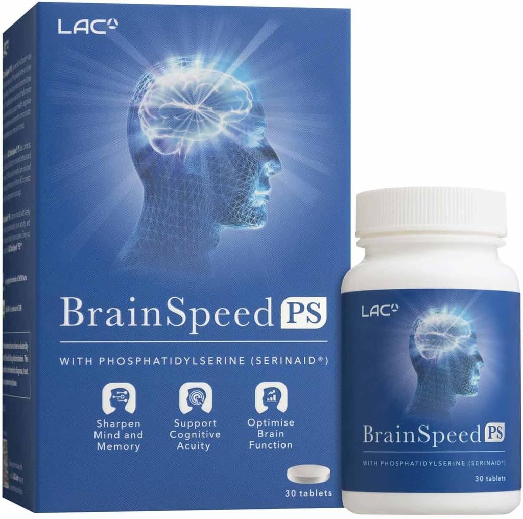 LAC BrainSpeed PS | Gingko Biloba ile Beyin Supplement | Memory, mental Alertness, Brain Function (30 Tabletler) Yardım
