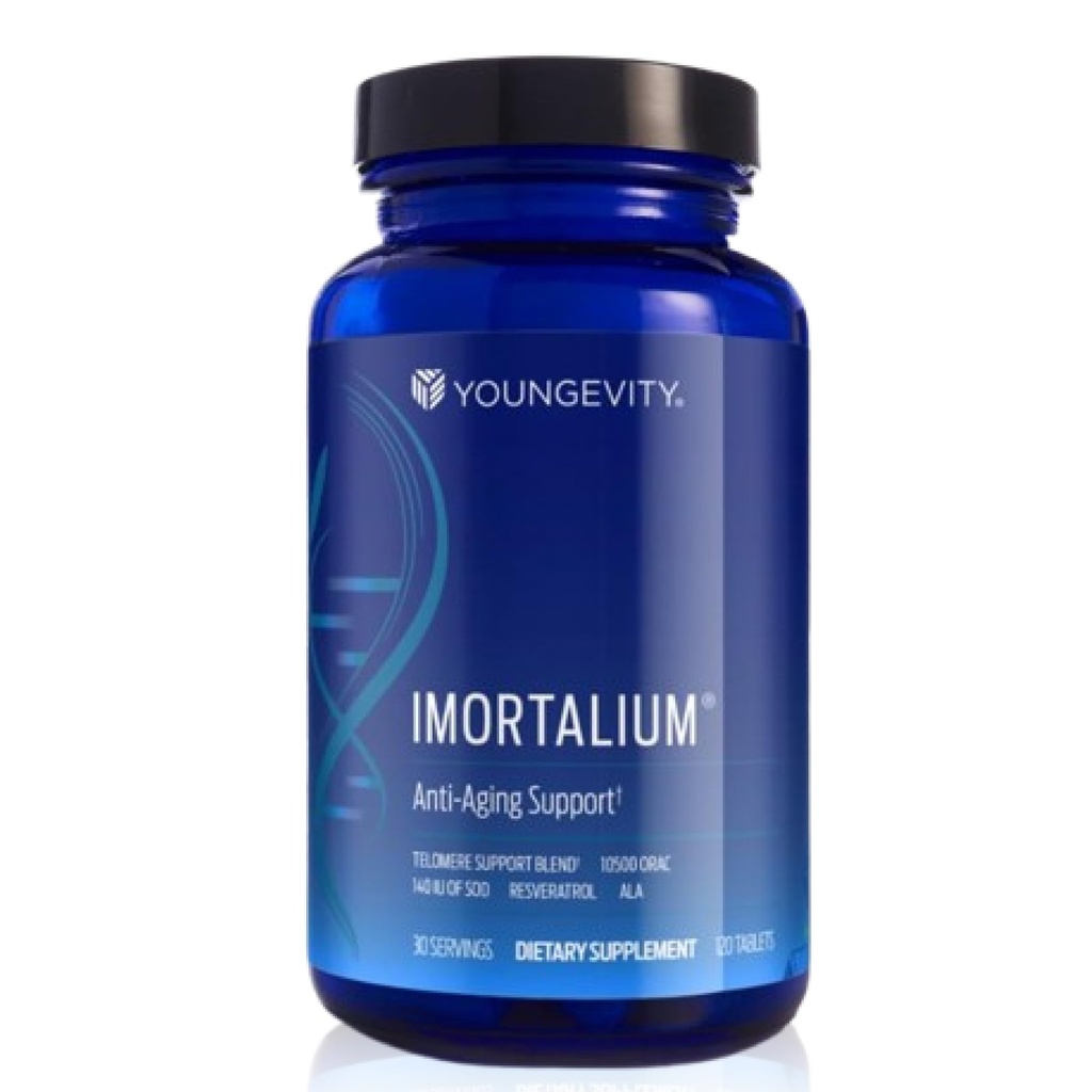 Youngevity Imortalium® - Anti-Aging Telomere Health, Fucoxanthin, Carotenoid Blend, Fucoidan Blend, MSM, Glutathione, Skin Rejuvinating Blend + 12 Whole Foods 120 Tablets (Pack of 1)