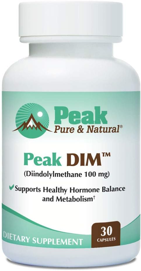 Peak Pure & Natural Peak DIM - Sağlıklı Hormonlar ve Estrogen Dengesini Destekleyin - Metabolism Destek Tamam | 100 mg - 30 Capsules