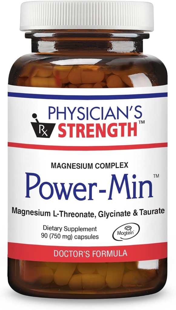 Doktor'un Güçlü Gücü-Min - 90 Capsules - Total Body Support - Magnezyum L-Threonate ile Kompleksi, Glycinate & Taurate - Highly Absorbable - 30 Hizmet