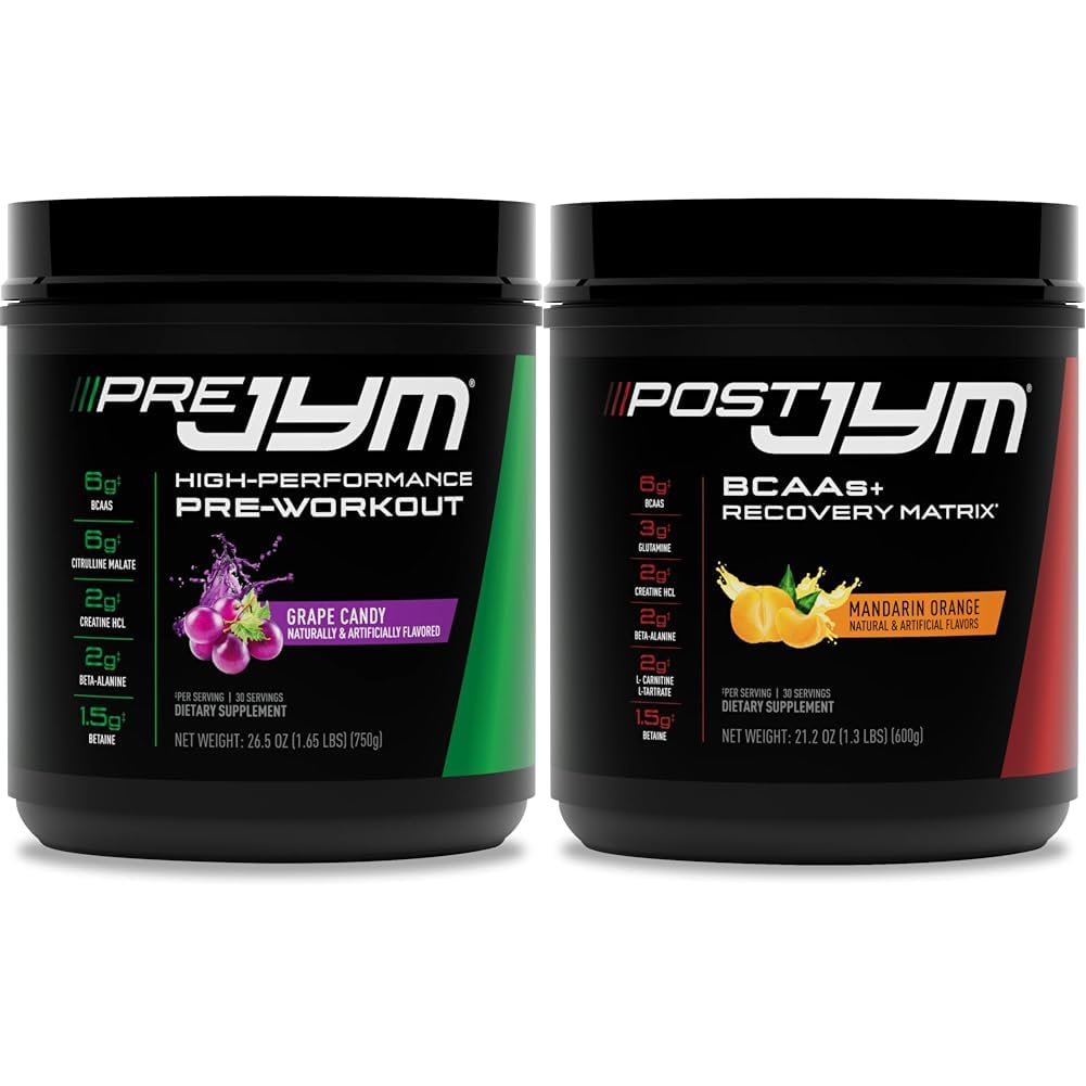 Pre JYM Grape Candy Pre Workout Toz ve Post JYM Active Matrix Post-Workout Supplements Sche, 30 Her Şeye Yardımcı Oldu