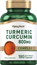 Piping Rock Turmeric Curcumin Supplement 800 mg | 180 Capsules | Herbal Extract Complex | Non-GMO, Gluten Free