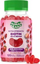 Biotin Jelly Bean Gummy Vitamins, Ekstra Güçlü Biyotin Saç, Skin ve Nails için 500006, Erkekler ve Kadınlar için Saç Büyüme Vitaminleri, 120 Strawberry Blast Jelly Beans, Kosher