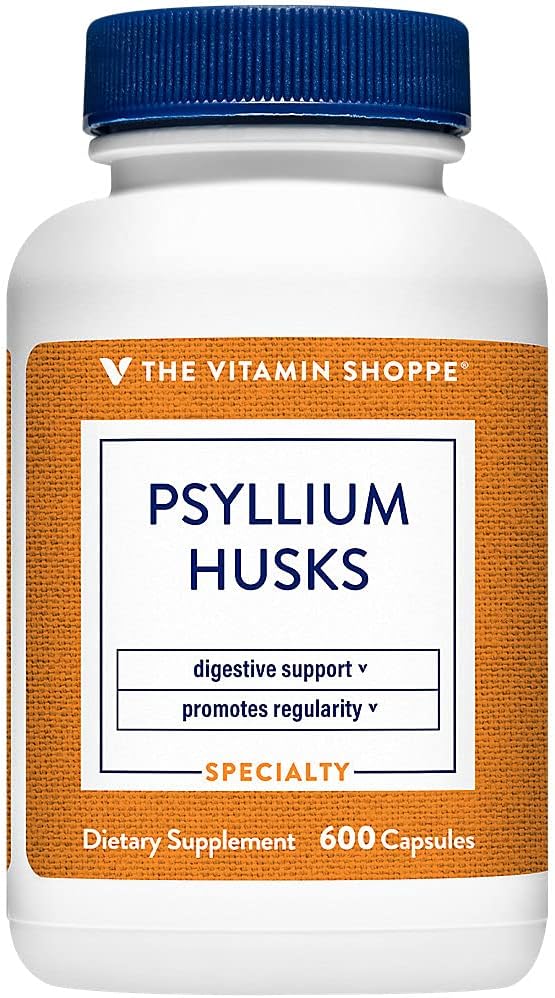 Shoppe Psyllium Husks - Plantago Ovata Fiber Supplement Bu Destekler Düzenli ve Sağlıklı Cholesterol, Hizmet başına 840 mg - Gluten Free (600 Capsules)