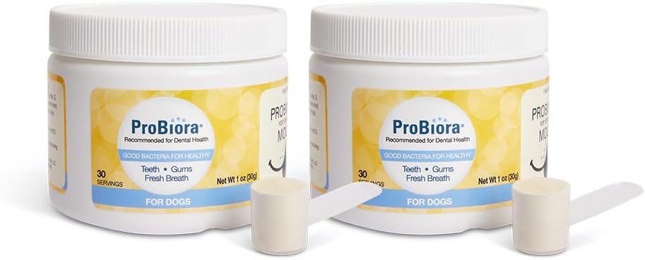 Köpekler için Probiora | Dog Probiyotik Supplement for Oral Care | Pet Probiyotiks to Reduce Bad Breath | Dog Nutritional Supplement for Dental Health | 30 Services (Pack of 2, Jar)