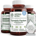 Doğal Nutra Turmeric Curcumin% 95 Curcuminoids Extract Supplement with Rosemary for Brain Health, Advanceds Memory and improves Concentration, improve Digestion 350 mg, 30 Vegan Tabletleri