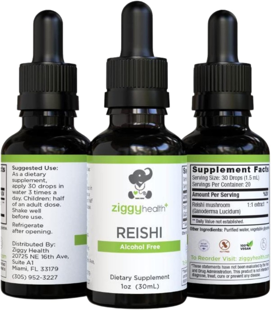 Reishi Mushroom Extract - Sıvı Tincture - Immunity Defense & Brain Support için Tamam, Sağlıklı Canlı Fonksiyonları Destekleyin, Enerji ATM & Uyku Daha İyi, Ziggy Health