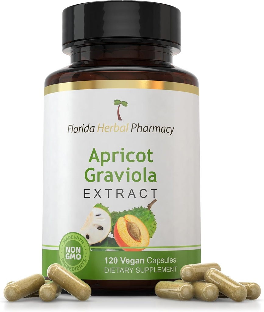 Florida Herbal Pharmacy, Apricot-Graviola Συμπλήρωμα Κάψουλες 10:1 (120 Κάψουλες) 500 mg ανά Καψάκιο, 1000 mg Σερβίροντας (πακέτο των 1)
