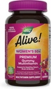Doğanın Yolu Alive! Kadınlar 50+ Premium Gummy Multivitamin, Sağlıklı Kalp, Beyin ve Bones*, B-Vitamins, Gluten-Free, Vegetarian, Grape ve Cherry Flavored, 75 Gummies (Pazar May Vary)