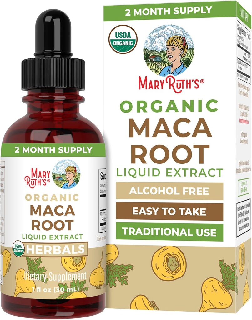 MaryRuth's USDA Organic Maca Root Liquid Drops | Vegan | Non-GMO | Gluten Free | Alkol Free | 1 Fl Oz Oz