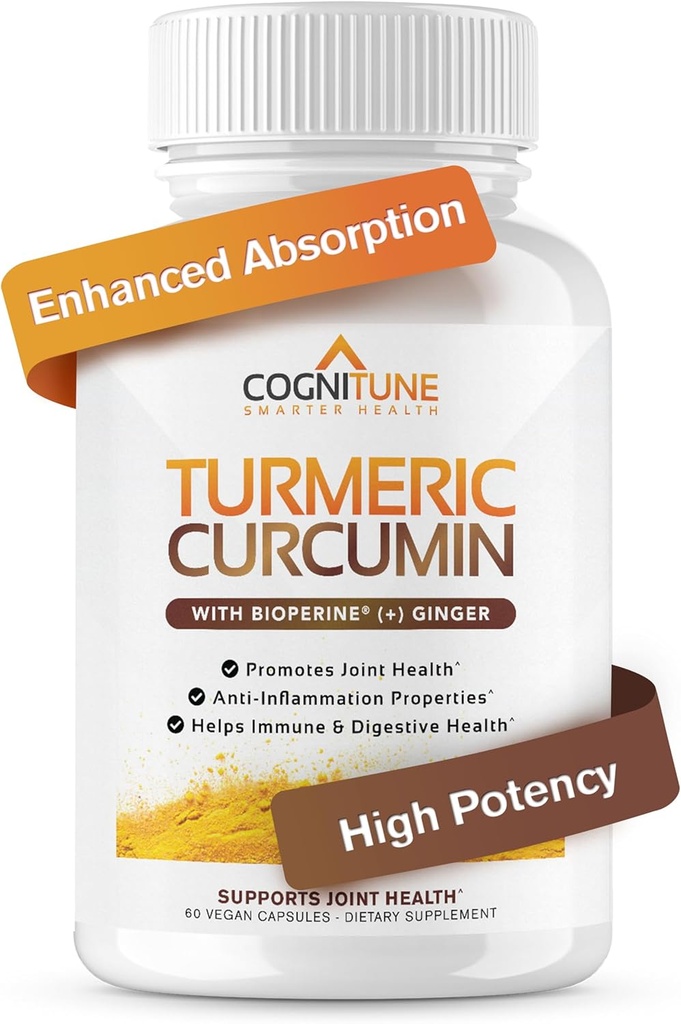 Organik Turmeric & Ginger Capsules - Turmeric Curcumin with Ginger & BioPerine,% 95 Curcuminoids - Ortak, Digestion, Immunity Support, Black Pepper Ekstraksiyon for Abfus