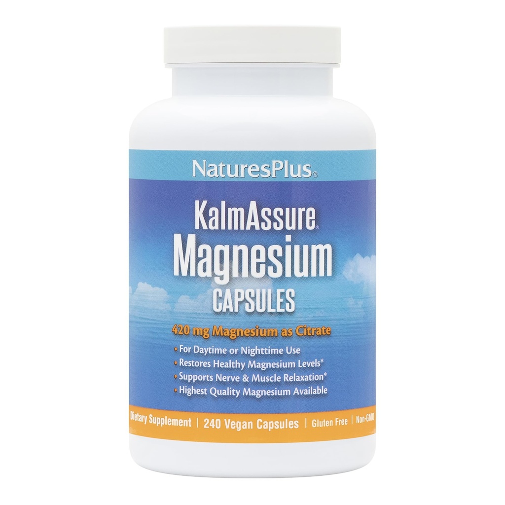 Doğalar Plus KalLockssure Magnezyum - 240 Vegan Capsules - Yüksek Biyo kullanılabilir Magnezyum Citrate - Destekler Nerve & Kas Rahatlama - 60 Hizmetler