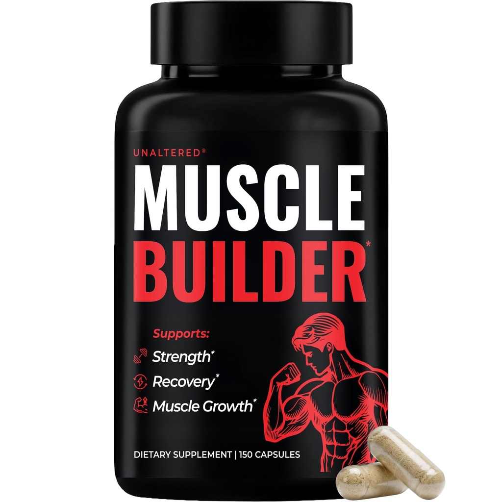 Erkekler için UNALTERED Erkek - Büyüme, Boyut, Güçlü - Doğal Kas Yapı Tamam & Enerji Sistemleri - Tribulus Terrestris, BTC, D3, Ashwagandha - 150 Capsules