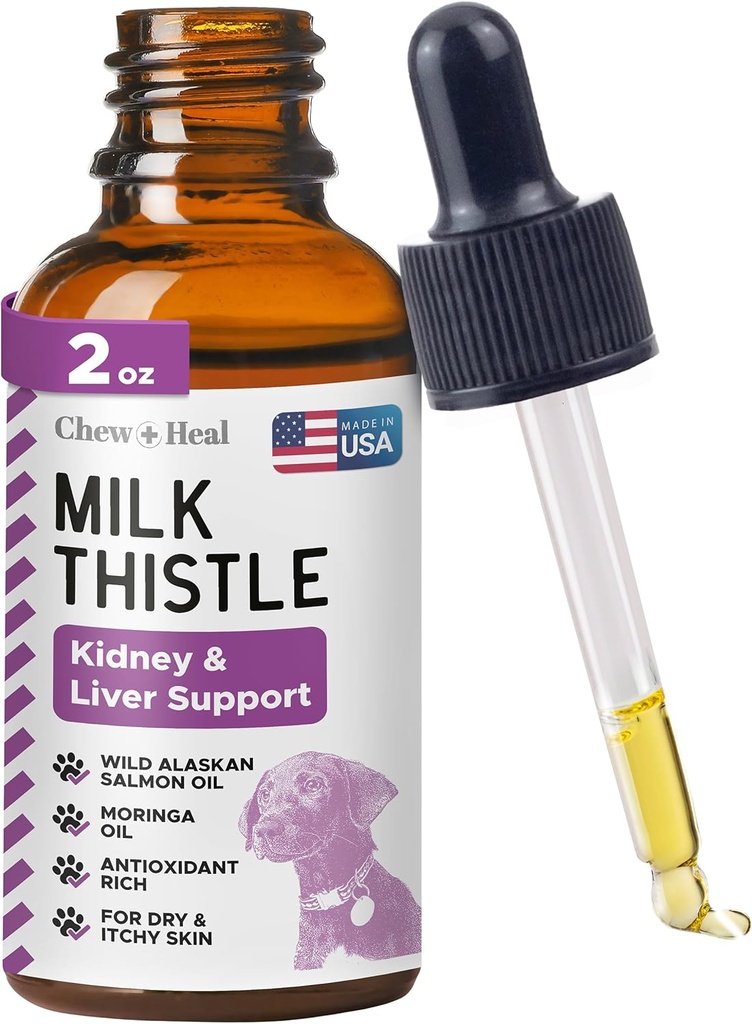 Köpekler Canlı Destek için Süt Butle - 2 oz Sıvı Süt Kidney ve Liver Desteği için Butle Supplement - Wild Alaskan Salmon Oil and Moringa Oil - Made in USA