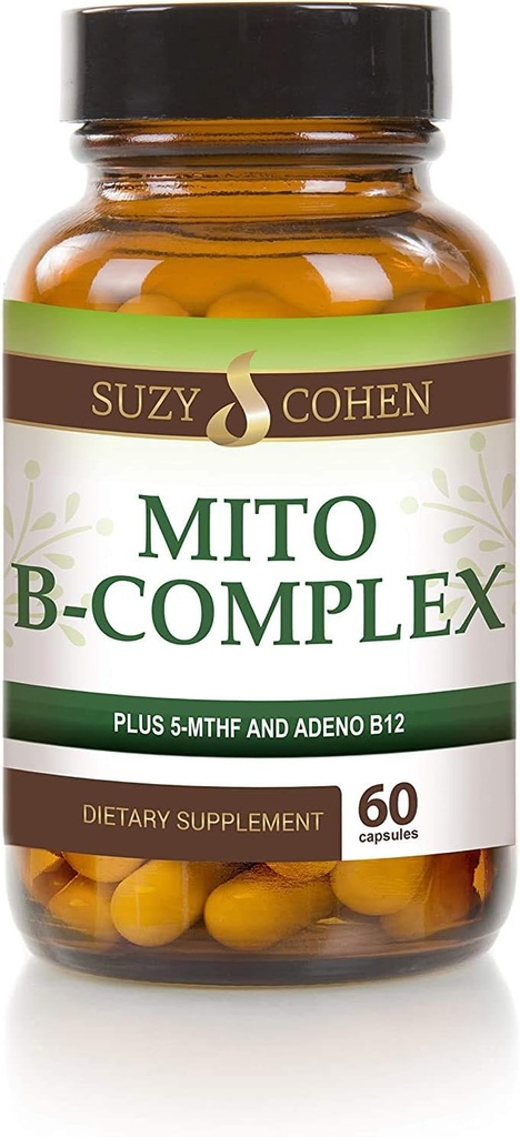 Suzy Cohen, Mito B Komplek Diyet Supplement, 5-MTHF, Adeno B12, Metilasyon Desteği, Sağlıklı Nervous System, Boost Energy, Vitamin B, 60 Hizmetler