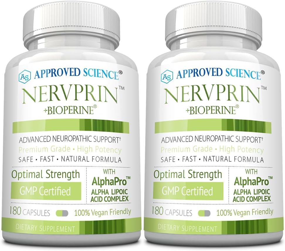 Onaylanmış Bilim Nervprin - Nerve Support - Benfotiamine, B12, R-Alpha-Lipoic Acid, Corydalis, Boswellia, BioPerine - 360 Capsules - Amerika'da Made