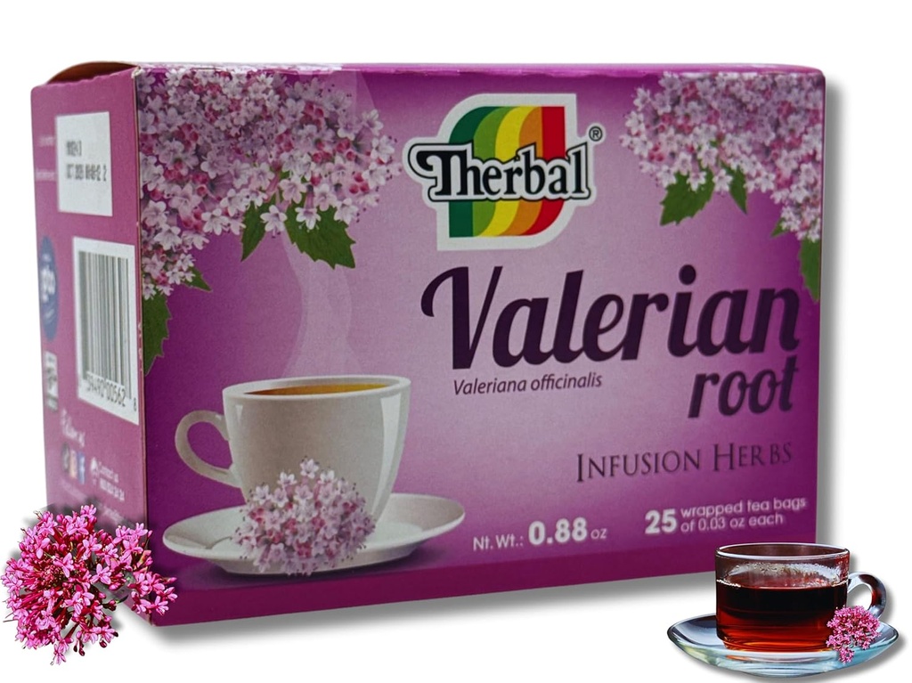 VALERIAN ROOT TEA 25 BAGS 1 G. EACH TE DE VALERIANA Exp 09/2023 veya daha sonra