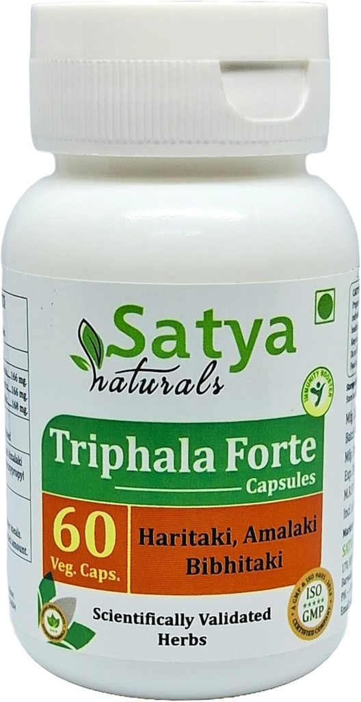 Triphala Forte Capsules 500 mg. 60 Veg. Capsule | Amalaki, Mapki, Bibhitaki Capsules for Men and women | Ayurvedic Herbal Supplement/R capturedes | 10:1 Forte (1 Şişe 60 Capsules)