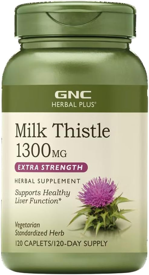 GNC Herbal Plus Süt Butle 1300 mg Supplement, Ekstra Güçlü, Vejetaryen, Sağlıklı Canlı Fonksiyonlar, 120 Hizmet