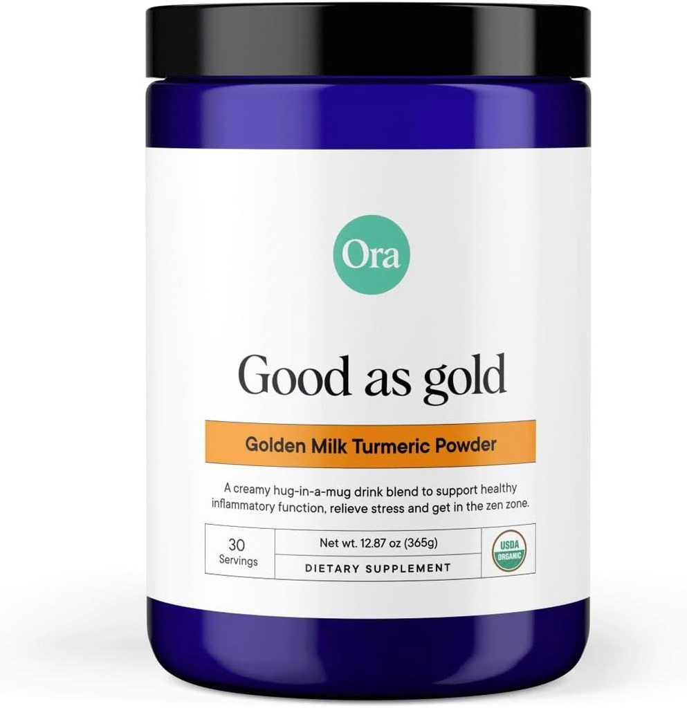 Ora Organik Altın Süt Toz - Ayurvedik Turmeric Toz Organik Adaptojenler - Ashwagandha, Reishi ve Ginger | Organik, Gluten-Free, Soy-Free, Vegan, Non-GMO - Maple & Vanilla, 30 Hizmetler