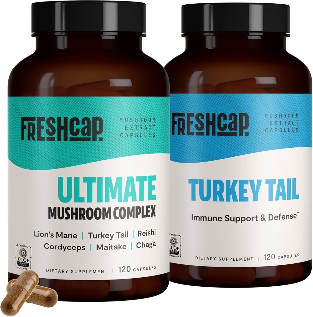 FreshCap Mushrooms Immunity Bundle (Κάψουλες ουράς Τουρκίας και κάψουλες Mushroom Ultimate)