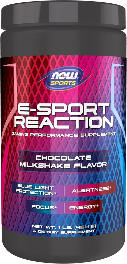 Şimdi Spor Esport Reaction, Oyun Performansı Tamam, 30 Hizmet, Chocolate Milkshake, Alertness ve Focus için Crash Free Energy, Blue Light Protection* ile Luteinin