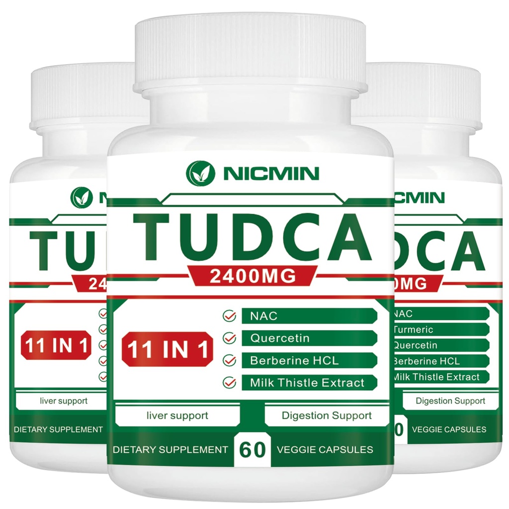 TUDCA Συμπληρώματα 2400MG, Bile Salts Complex για Liver Detox & Gallbladder Cleanse, Αντιγηραντική για άνδρες και γυναίκες, Digestive Health 180 κάψουλες