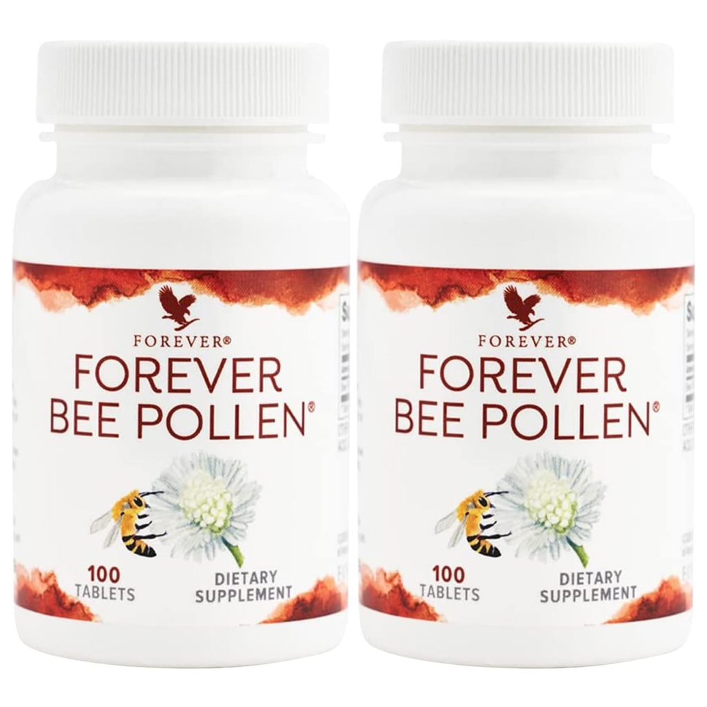 Sonsuz Yaşam - Arı Kirliliği - Biyoaktif bileşiklerle Enerji ve Beslenme - Vejetaryen ve Gluten-Free - 100 Tablet (Pack of 2)