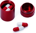 Portre Metal Küçük Pill Case, Aeroy Pill Box for Travel, Water Pill Box Organizer, Pocket Daliy Pill Holder Pill Konteyner for Medicine Vitamin Fish Oils (Red)