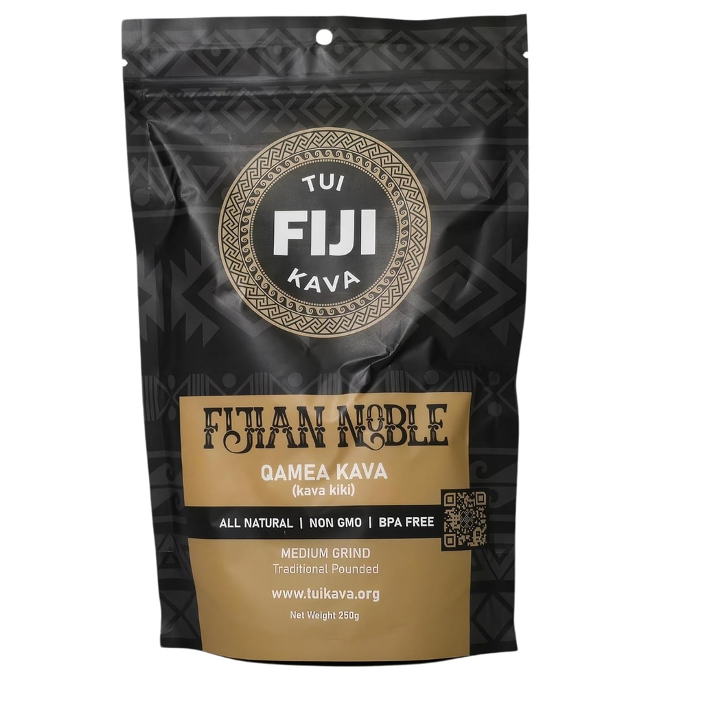 TUI KAVA PREMIUM WELLNESS KAVA -TRADITIONAL Fijian Noble Pounded Medium Grind 250g (8.8oz) - TRIAL SIZE | Very Heady Daytime Kava | All Natural Relaxation | Art Focus | Mood/Sleep Support | Stres | STRAINER BAG REQUIRED.