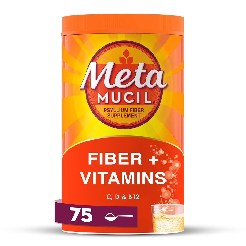 Metamucil, Metamucil 4-in-1 Fiber + Vitaminler C D & B12 Fizzy Fiber Toz Supplement - Citrus, 24.9 Ounce