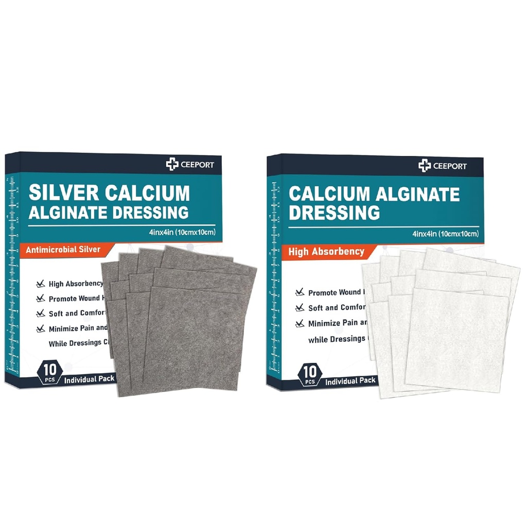 Silveruba Alginate Dressing (4 "x 4" 10 Adet) +Calcium Alginate Dressing (4 "x 4" 10