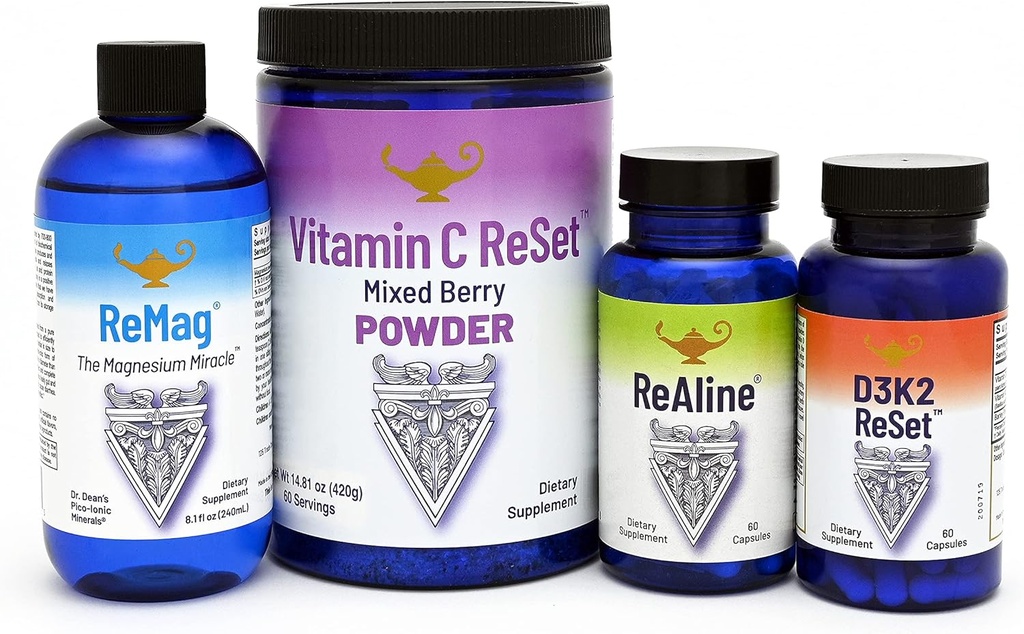 RnA ReSet - The Longevity Bundle - ReMag Magnesium, Vitamin C, Vitamin D, ReAline Vitamin B Complex