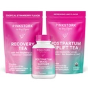 Pink Stork Postpartum Essentials Kit - Hormon Dengesi, Yeni Anneler için Kurtarma ve Mood Destek - Postnatal Vitaminler Ashwagandha + Herbal Teas for Stress Relief, Energy, Sleep – Hediye Set – Vegan, Organik,