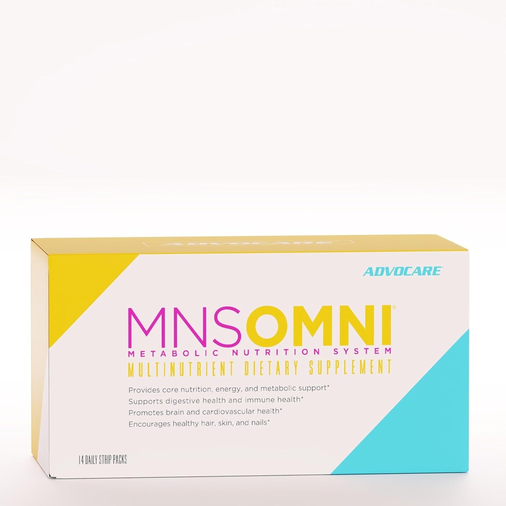 AdvoCare MNS Omni - Premium συμπλήρωμα διατροφής για την υποστήριξη του ανοσοποιητικού, της πυγμής και της καρδιοαγγειακής υγείας* - Aids Healthy Hair, Nails & Skin* - Περιέχει βιταμίνες & προβιοτικά - 14 Daily Strip Packs