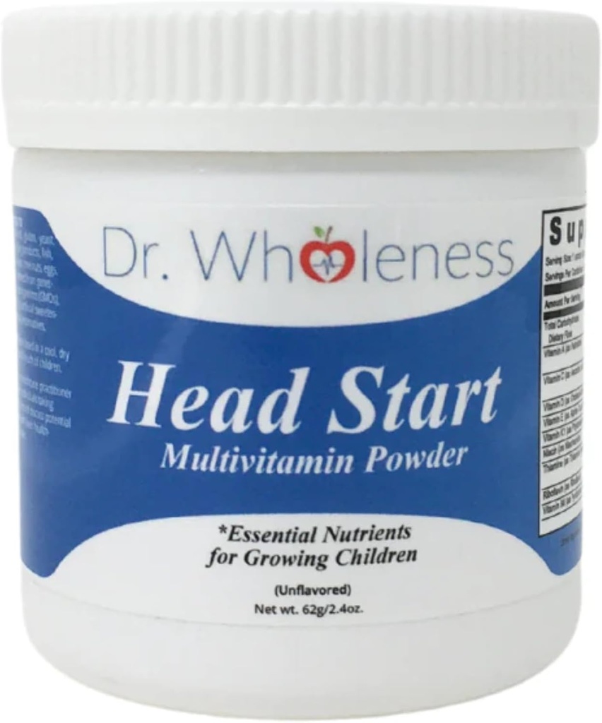 Dr. Wholeness Head Multivitamin Tozu Başlıyor | Büyüyen Çocuklar için Temel Nutrients, Me-Vitamins, Easy to Mix, No Flavors, Sweeteners, or Preservatives | 60 Hizmet - 2.4 oz