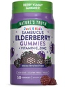 Nature's Truth Kids Elderberry Gummies | 50 Kont | çinko ve Vitamin C | Vegan, Non-GMO & Gluten Free Supplement Supplement