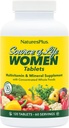 NaturesPlus Source of Life Women Multivitamin - 120 Vegetarian Tablets - Ολόκληρα τρόφιμα, ένζυμα & ορυκτά - Συνολική υγεία, ενέργεια - Χωρίς γλουτένη - 60 εξυπηρετήσεις