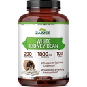 Zazzee White Kidney Bean 10:1 Yazdır, hizmet başına 1800 mg, 200 Vegan Capsules, Over 2 Moon Supply, Standardized, Interd 10X Extract, 100% Vegetarian, All- Natural and Non-GMO, Made in the USA