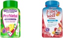 Vitafusion Προγεννητικές Βιταμίνες Gummy, Λεμονάδα Βατόμουρο Γεύση, Εγκυμοσύνη Βιταμίνες για τις γυναίκες & Ίνες Well Συμπλήρωμα Χωρίς ζάχαρη, Ροδάκινο, Φράουλα και BlackBerry Γεύση