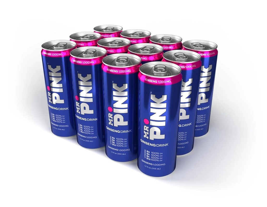 Mr. Pink Original Brennan - Enerji ve Focus için Doğal Herbal Supplement, B-Vitamins'te Zengin, 12Pack Sıvı Boost, Zengin