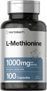 Horbäach L-Methionine 1000 mg | 100 Capsules | Non-GMO, Gluten Free | Free Form Supplement