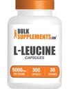 BulkSupplements.com L-Leucine Κάψουλες - Leucine Συμπληρώματα, Amino Acid Συμπλήρωμα - Χωρίς γλουτένη, 10 κάψουλες ανά υπηρεσία (5000mg), 300 Count (Pack of 1)