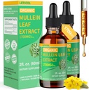 Lung Cleanse için Organik Mullein Drops, Immune & Respiratory Desteği için Güçlü 1700 mg Mullein Leaf Ekstraksiyon, Doğal Mullein Supplement Tincture Drops Non-GMO & Vegan, 2 Fl Oz Oz